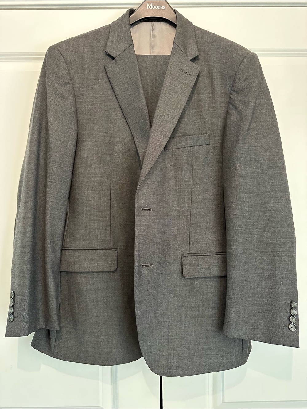 Kenneth Cole Men's Gray Two-Button Notch Lapel Suit Jacket